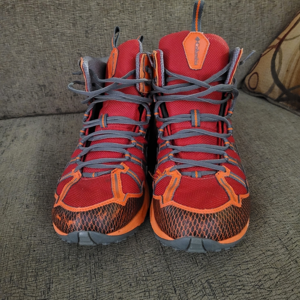 Colimbia Men's Red and Orange Hiking Boots